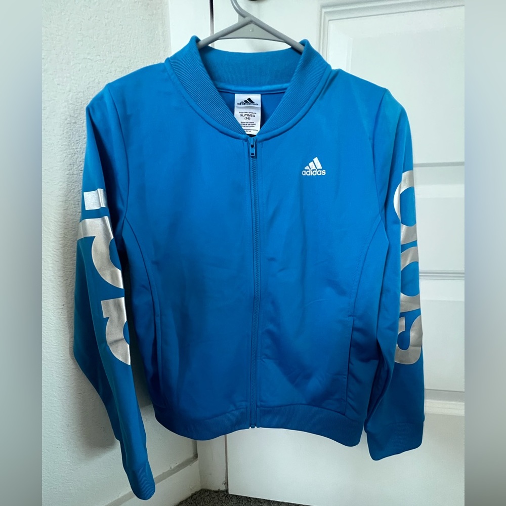 Adidas blue zipper jacket